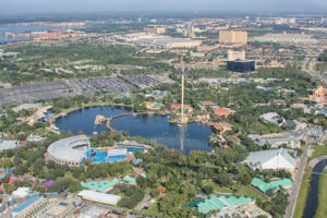 ORLANDO, USA: Aerial view of the adventure park Sea World Orlando - one of seventh-most visited amusement park in the United States