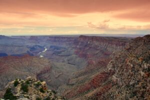 South Rim Grand Canyon before sunset, Arizona, US.