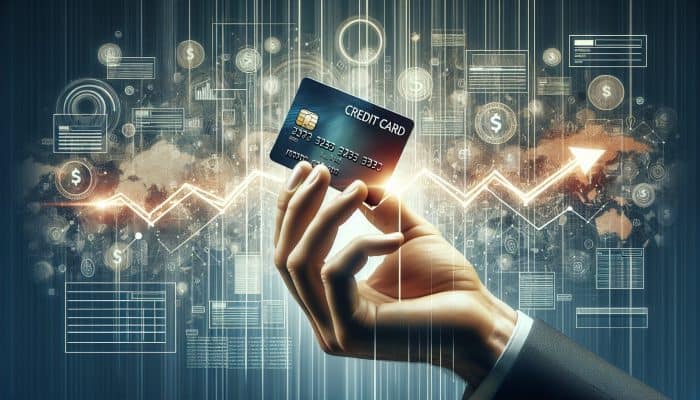 Understanding the Impact of New Accounts on Credit Profiles: A Guide | DCL A hand holding a new credit card, a graph showing initial decline then rise, with financial documents in the background.