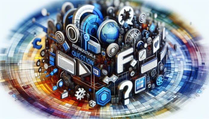 A vibrant website interface showcasing interactive FAQs, expandable questions, and video tutorials on website setup, enhancing engagement and trust.