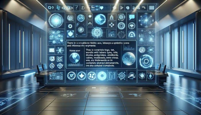 A futuristic interface featuring holographic screens and user-friendly icons to enhance the user experience.
