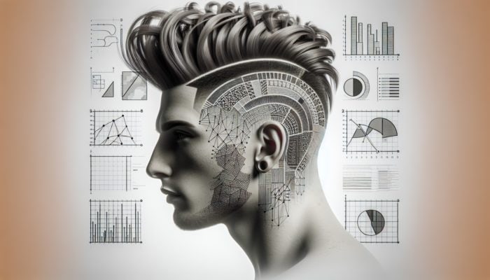Undercut hairstyle showcasing shaved sides, intricate patterns, and stylish long hair on top.