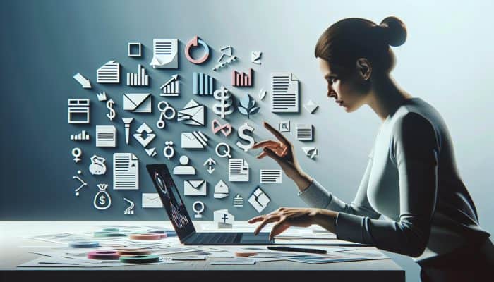 Debt Consolidation Loans for Medical Bills: UK Guide | DCL Person organizing financial documents on desk, focused on laptop with debt consolidation loan applications.