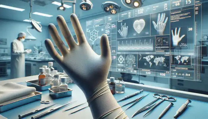 Rubber Chloroprene Gloves in Kettering: Durable, flexible chloroprene gloves with chemical resistance, snug fit, used in laboratory for precision tasks.