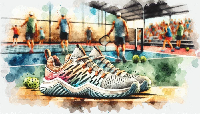 Xero Shoes on a pickleball court
